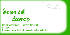 henrik luncz business card
